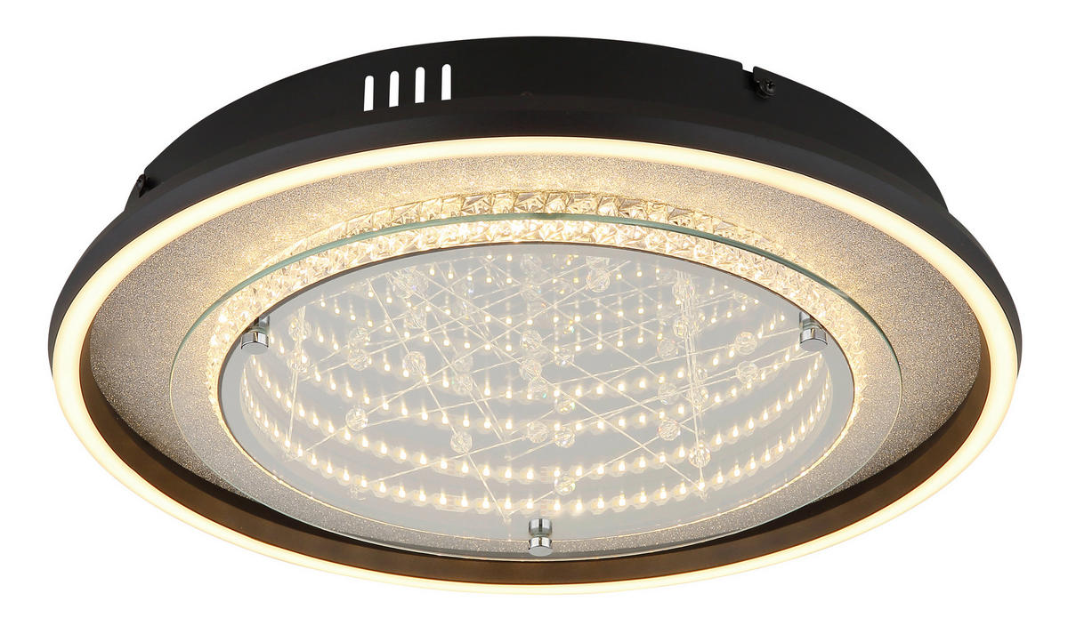 LED-DECKENLEUCHTE 40/6,8 cm   - Klar/Silberfarben, Design, Glas/Kunststoff (40/6,8cm) - Globo