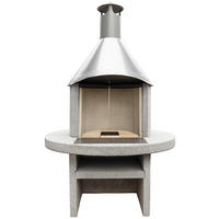 HOLZKOHLEGRILL - Weiss/Grau, Design, Stein (99/190/113cm) - Nouvel