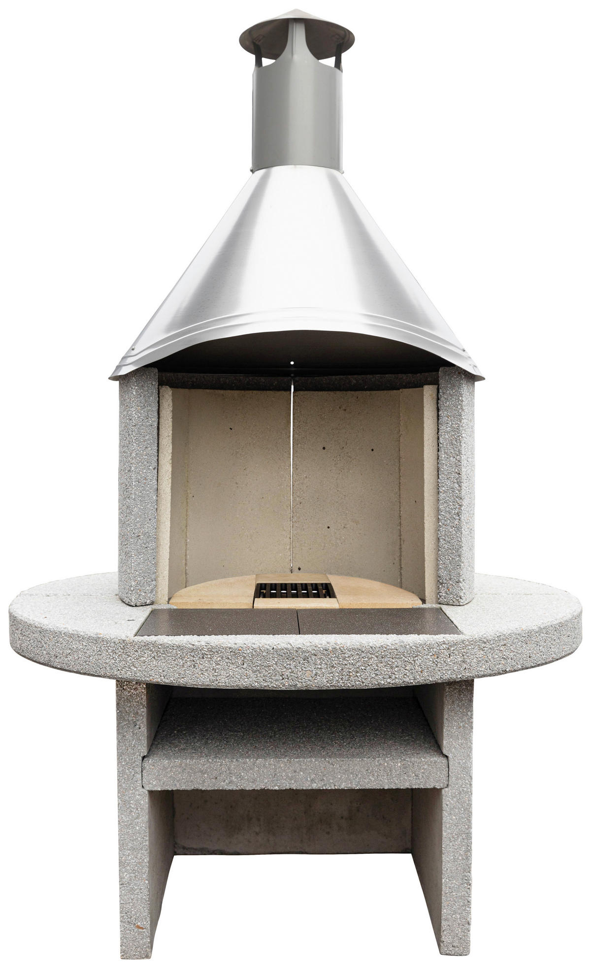 HOLZKOHLEGRILL - Weiss/Grau, Design, Stein (99/190/113cm) - Nouvel