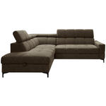 ECKSOFA Dunkelgrün Struktur  - Dunkelgrün/Schwarz, MODERN, Textil/Metall (212/254cm) - Carryhome