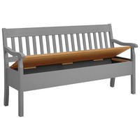 SITZBANK 169/93/58 cm Laugenfarbig, Grau Kiefer massiv  - Laugenfarbig/Grau, ROMANTIK / LANDHAUS, Holz (169/93/58cm) - Boxxx