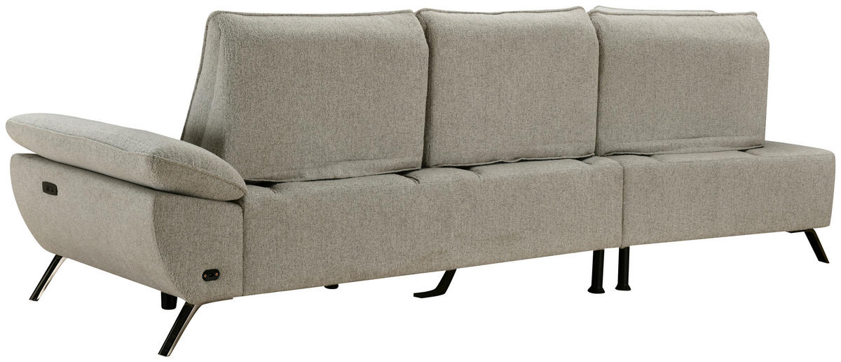 ECKSOFA Beige Webstoff  - Beige/Schwarz, MODERN, Textil/Metall (161/290cm) - Livetastic