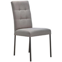 STUHL Webstoff Hellgrau, Schwarz  - Hellgrau/Schwarz, Design, Textil/Metall (46/91/61cm) - home24