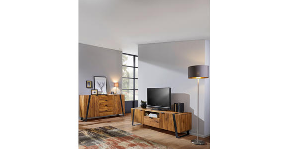 KOMMODE  in 115/126,5/43 cm  - Eichefarben/Schwarz, Trend, Holz/Metall (115/126,5/43cm) - Landscape