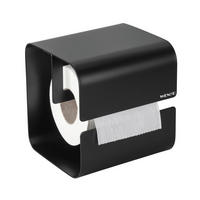 TOILETTENPAPIERHALTER - Schwarz, MODERN, Metall (14/14,5/13,7cm) - Wenko