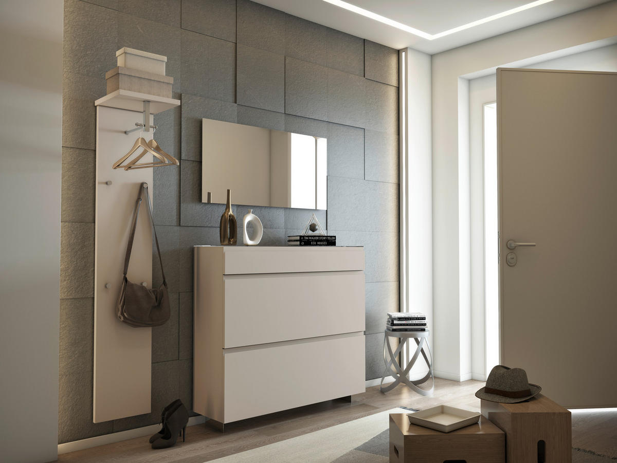 HÄNGESCHUHSCHRANK Taupe  - Taupe, Design, Glas/Holzwerkstoff (110/96/33cm) - Moderano
