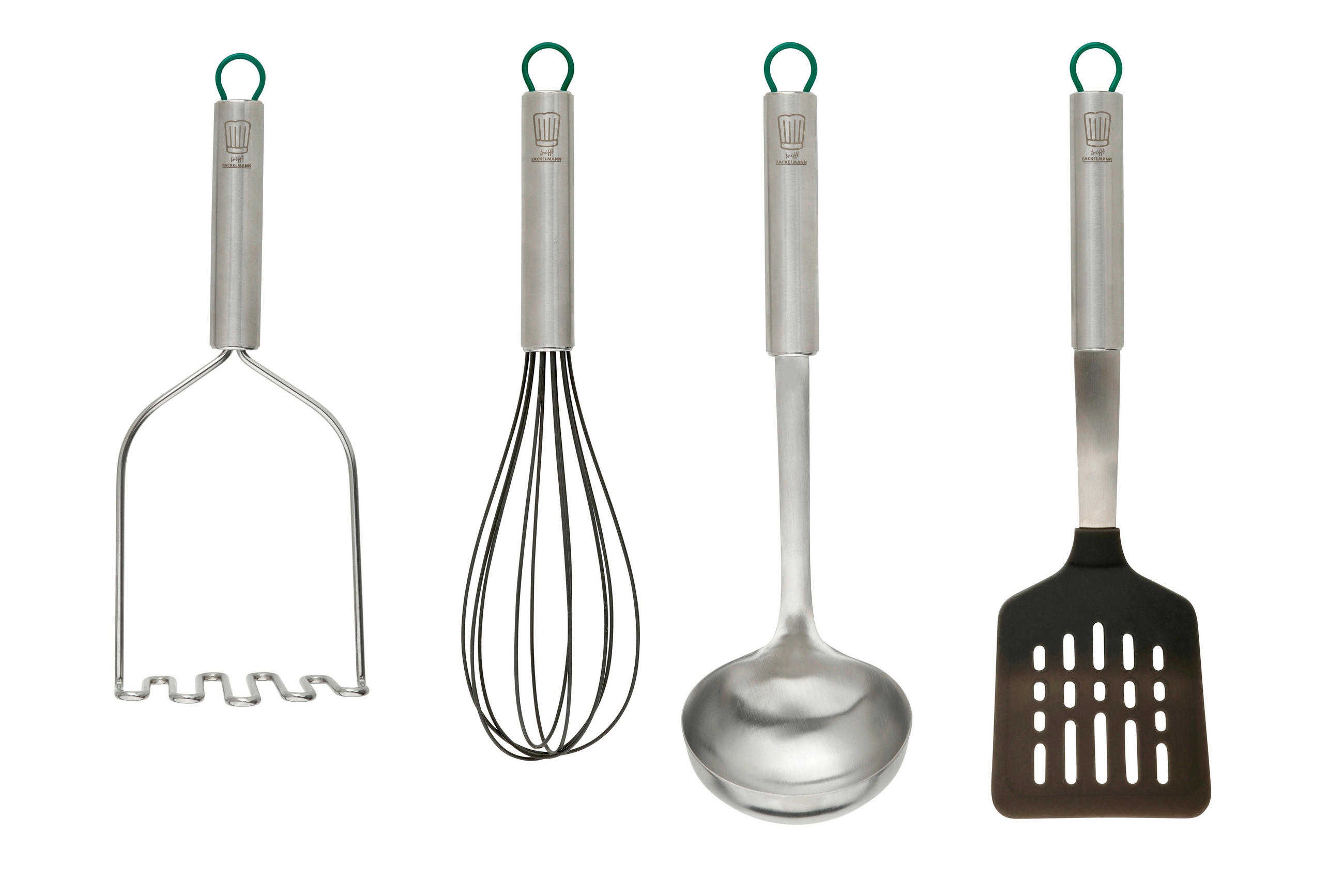 Chefkoch+Fackelmann Küchenhelferset Chefkoch Grau, Grün, Silber