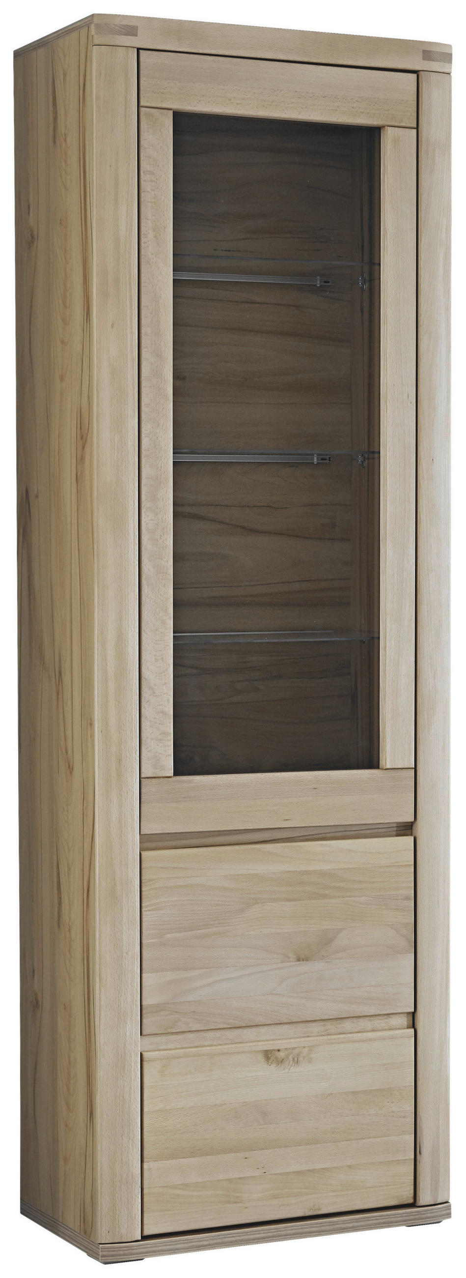 VITRINE in massiv Eiche Alteiche - Alteiche/Grau, KONVENTIONELL, Glas/Holz (66/204/38cm) - Voleo