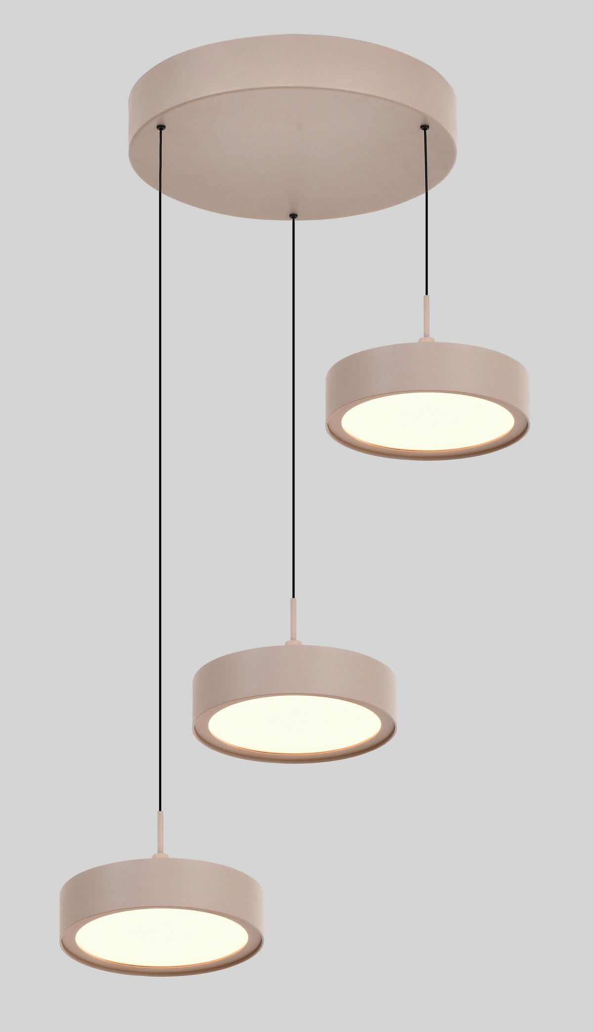 LED-HÄNGELEUCHTE Valensole 42,5/150/42,5 cm  - Sandfarben, Design, Metall (42,5/150/42,5cm)