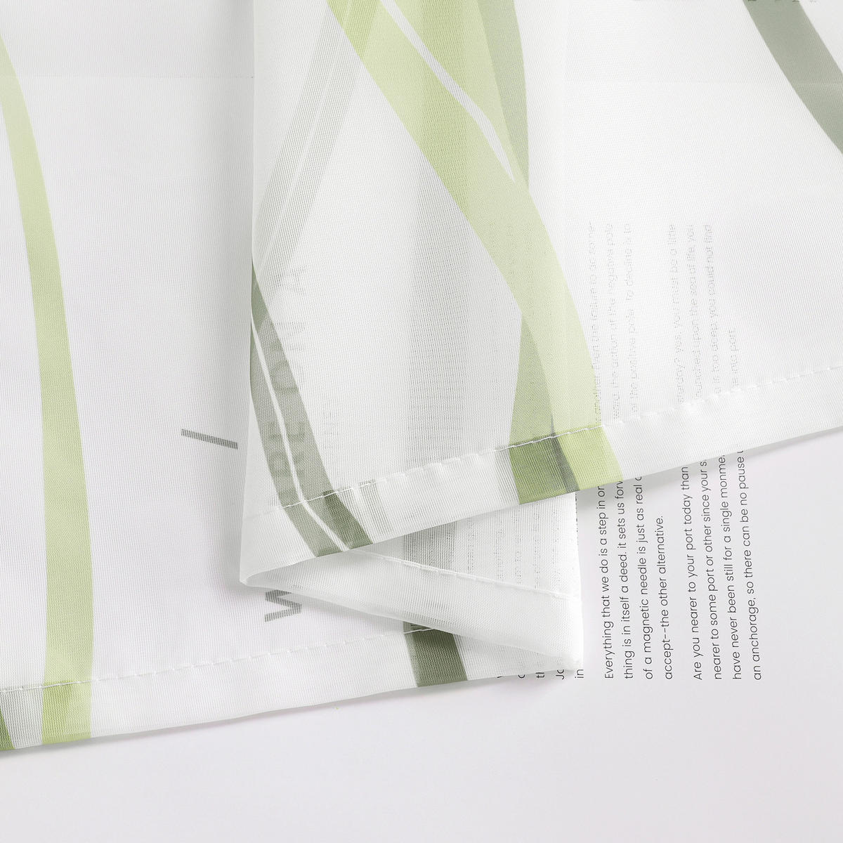 FERTIGVORHANG  transparent  140/245 cm   - Weiß Hochglanz/Grün, Basics, Textil (140/245cm) - Joyswahl