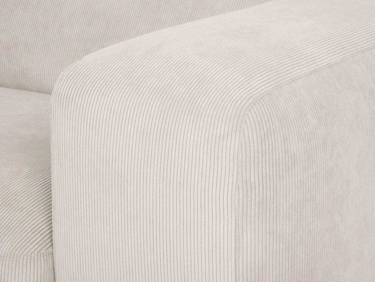 ECKSOFA in Cord Creme  - Creme/Schwarz, Design, Kunststoff/Textil (170/252cm) - MID.YOU