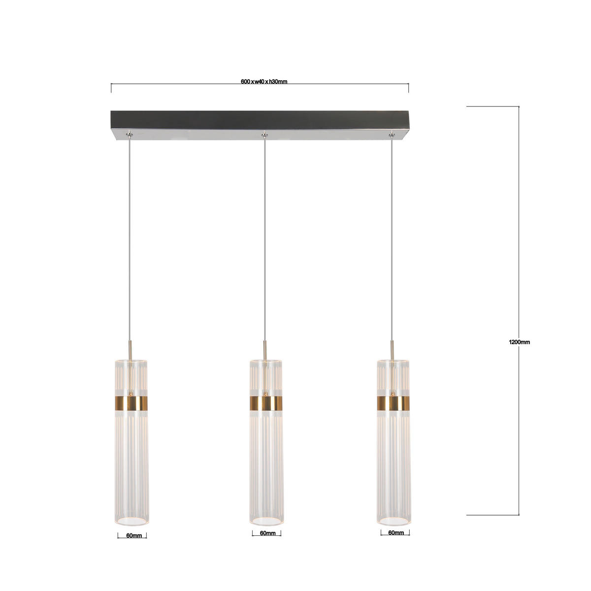 HÄNGELEUCHTE    - Goldfarben, Konventionell, Kunststoff (120/60/6cm)
