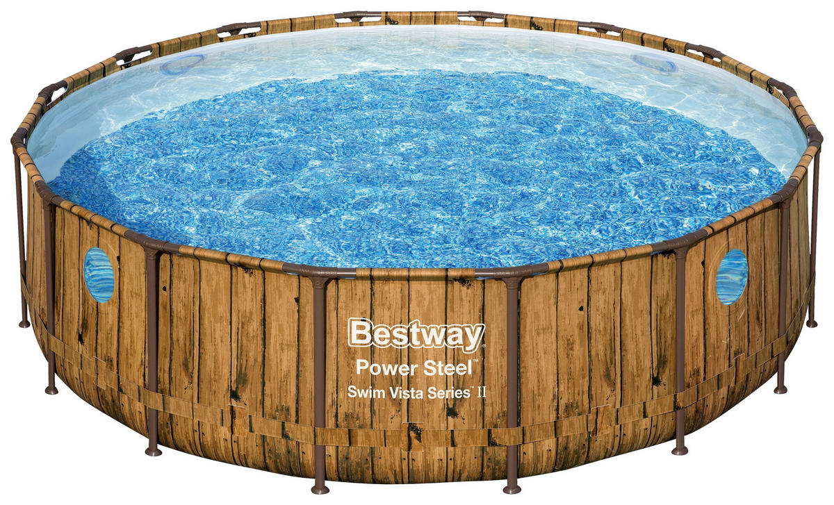 BAZÉN 488/122 cm - bílá/modrá, Konvenční, kov/plast (488/122cm) - Bestway