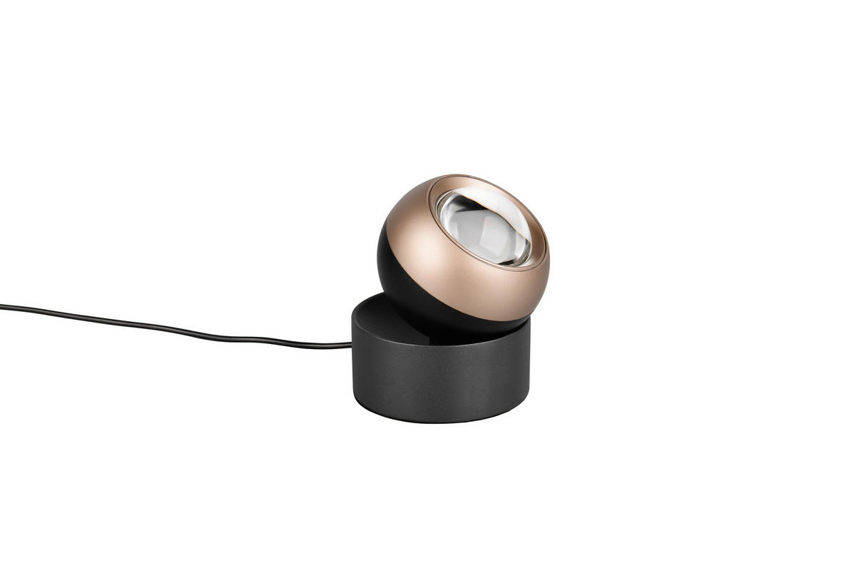 LED-TISCHLEUCHTE - Schwarz/Braun, Basics, Metall (10/14cm) - Trio Leuchten