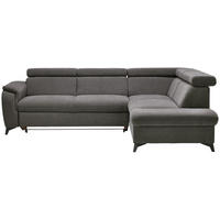 ECKSOFA in Chenille Anthrazit  - Anthrazit/Schwarz, Design, Textil/Metall (260/203cm) - Stylife