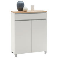 SCHUHSCHRANK Balkeneiche furniert Weiß, Eichefarben  - Eichefarben/Silberfarben, Design, Holz/Holzwerkstoff (84/108/37cm) - Dieter Knoll