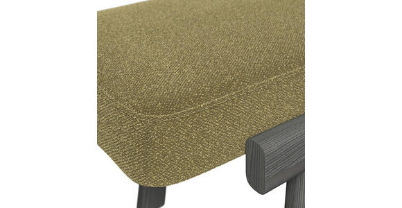SITZBANK 190/45/55 cm Flachgewebe Anthrazit, Graphitfarben, Grün Esche massiv  - Anthrazit/Graphitfarben, ROMANTIK / LANDHAUS, Holz/Textil (190/45/55cm) - Dieter Knoll