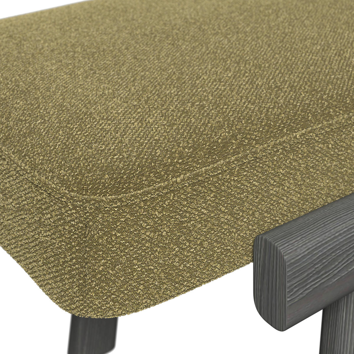 SITZBANK 190/45/55 cm Flachgewebe Anthrazit, Graphitfarben, Grün Esche massiv  - Anthrazit/Graphitfarben, ROMANTIK / LANDHAUS, Holz/Textil (190/45/55cm) - Dieter Knoll