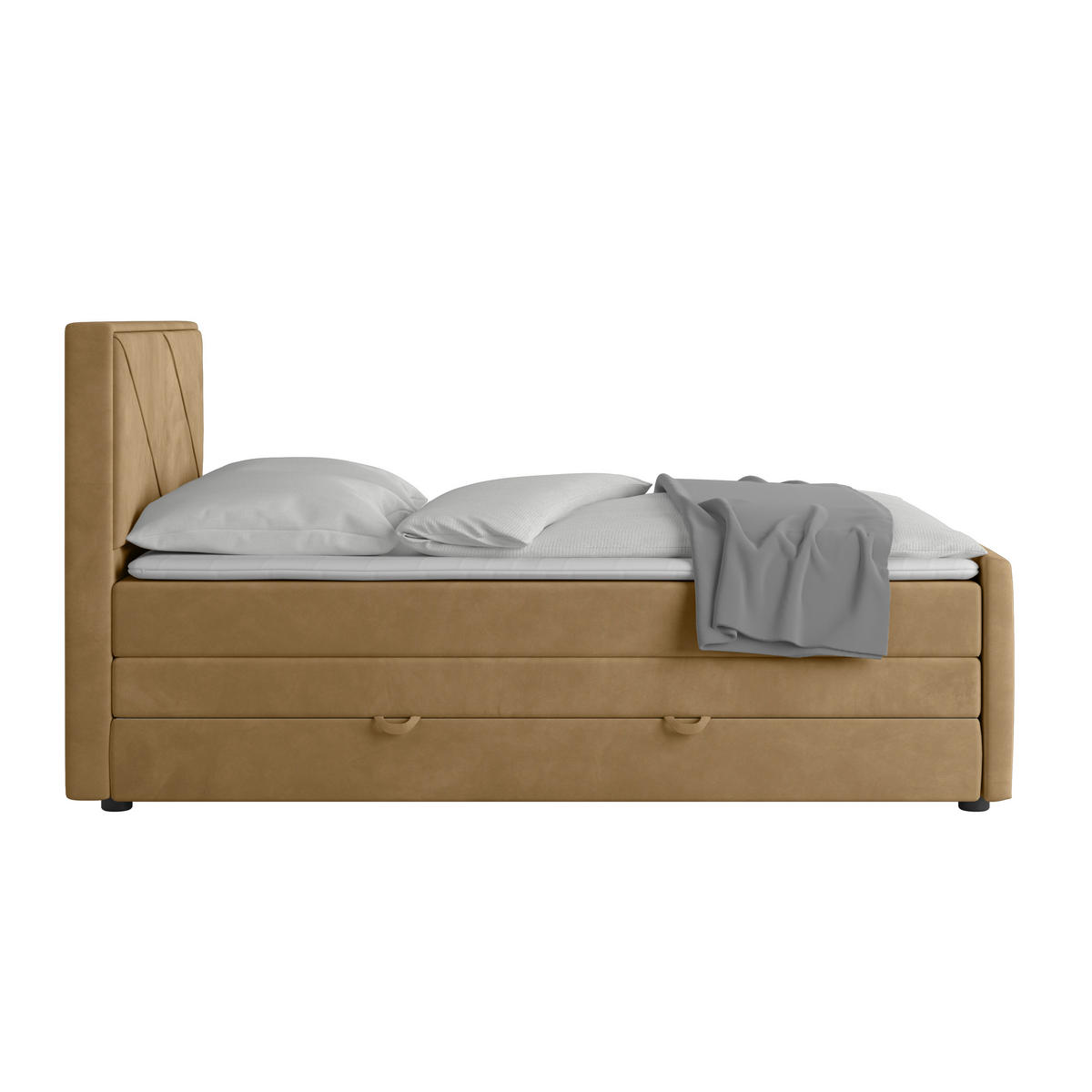 BOXSPRINGBETT 140/200 cm  in Beige  - Beige, Modern, Holz/Kunststoff (140/200cm) - MID.YOU