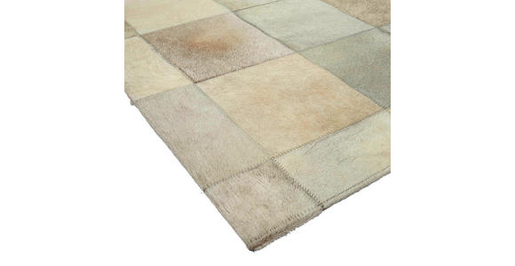 LEDERTEPPICH 80/150 cm Hellgrau - Hellgrau, Basics, Leder/Textil (80/150cm) - Linea Natura