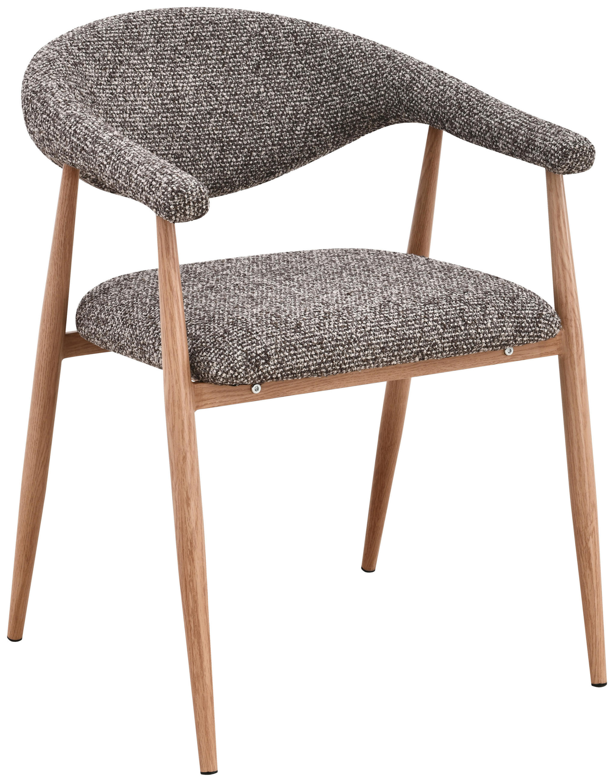 ARMLEHNSTUHL  Stoffauswahl Bouclé  Braun, Eichefarben  - Eichefarben/Braun, Design, Textil/Metall (58/78/60cm) - Lomoco