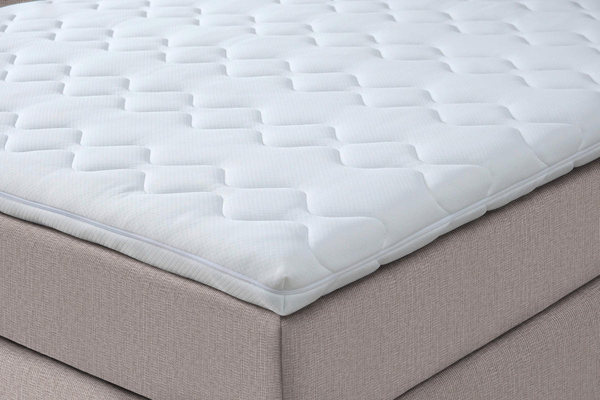 BOXSPRINGBETT 120/200 cm  in Beige  - Beige/Schwarz, Konventionell, Kunststoff/Textil (120/200cm) - Moderano