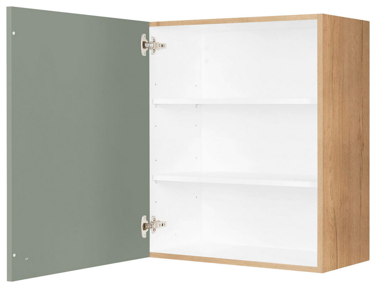 KÜCHENOBERSCHRANK 60/72/35 cm  in Grün, Eichefarben  - Eichefarben/Schwarz, MODERN, Holzwerkstoff/Metall (60/72/35cm) - Nobilia