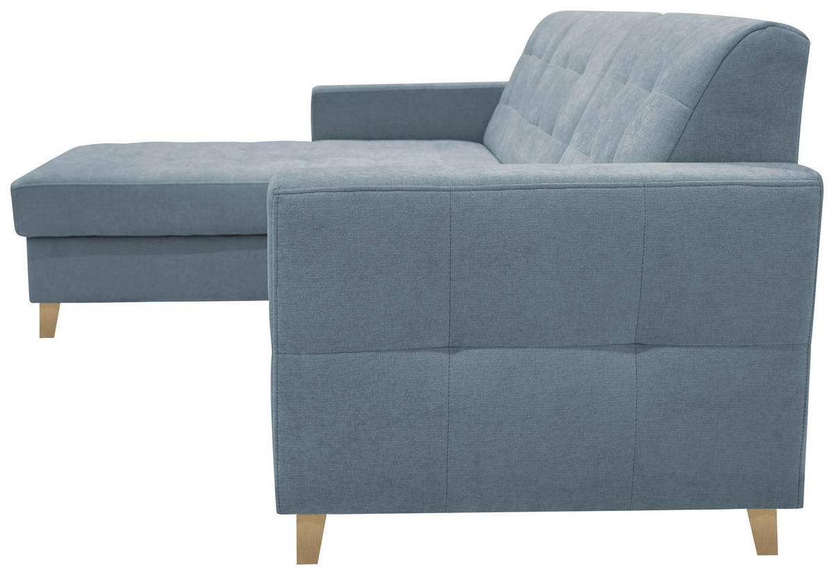 HÖRNSOFFA i chenille gråblå  - gråblå/naturfärgad, Design, trä/textil (160/231cm) - Livetastic