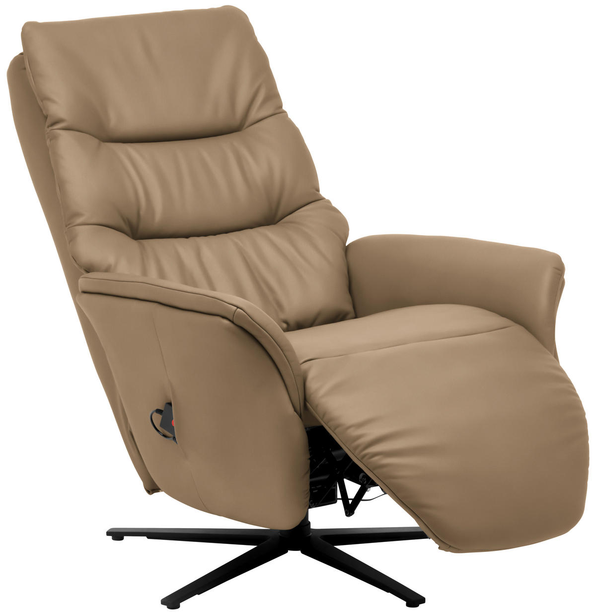 MASSAGESESSEL Sandfarben  - Sandfarben/Anthrazit, Konventionell, Leder/Metall (74/114/97cm) - Himolla