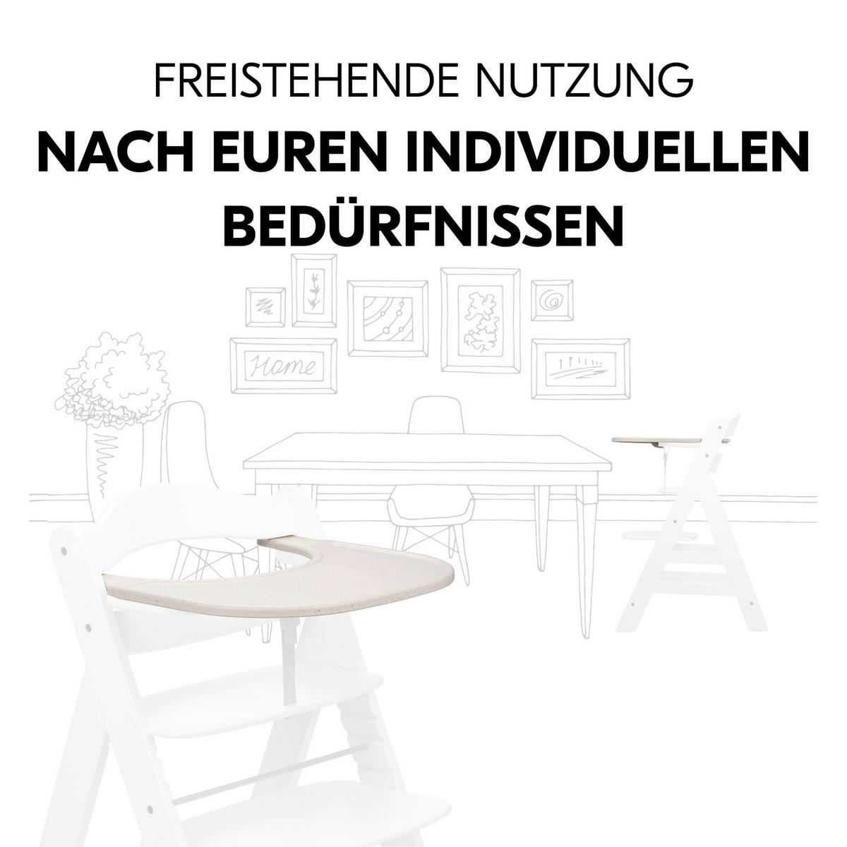 ESS- UND SPIELBRETT  - Beige, Basics, Kunststoff (46/3,5/44cm) - Hauck