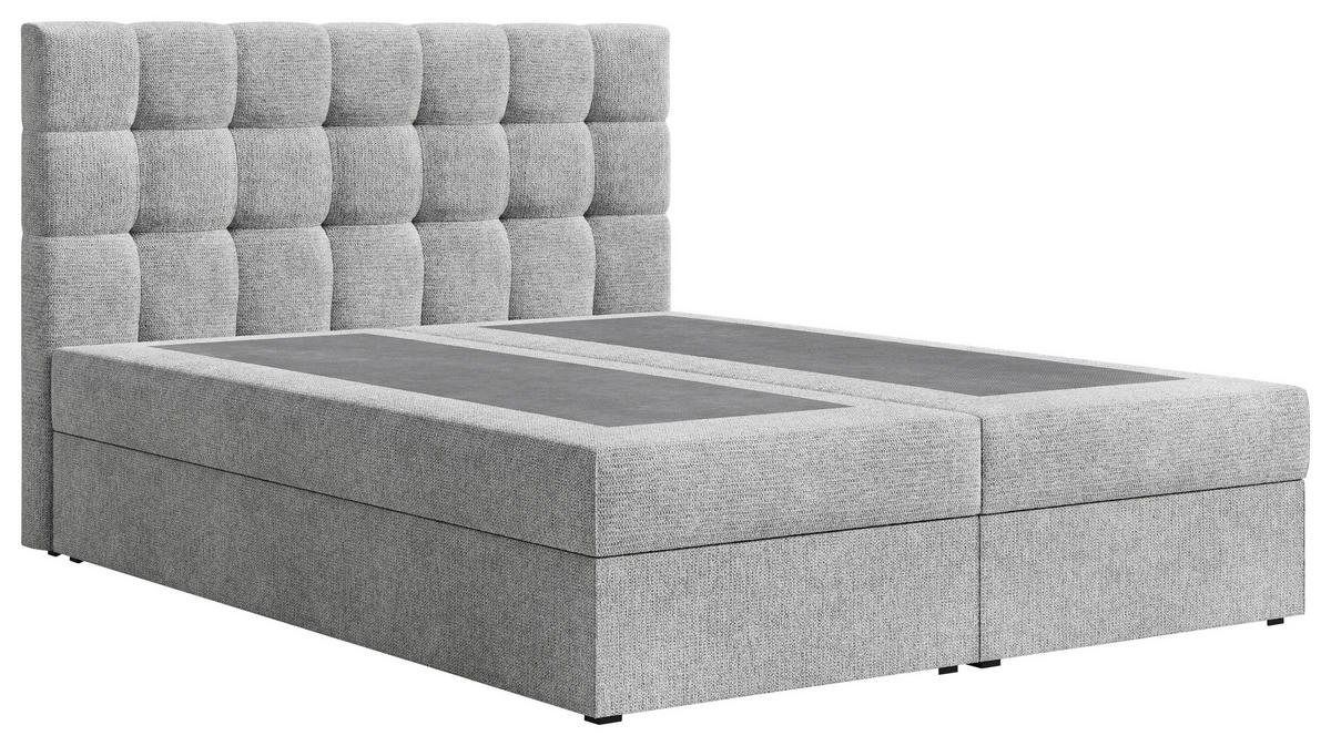 BOXBETT 140/200 cm,  in Grau, Bettkasten, Topper,  - Schwarz/Grau, MODERN, Holz/Kunststoff (140/200cm) - MID.YOU