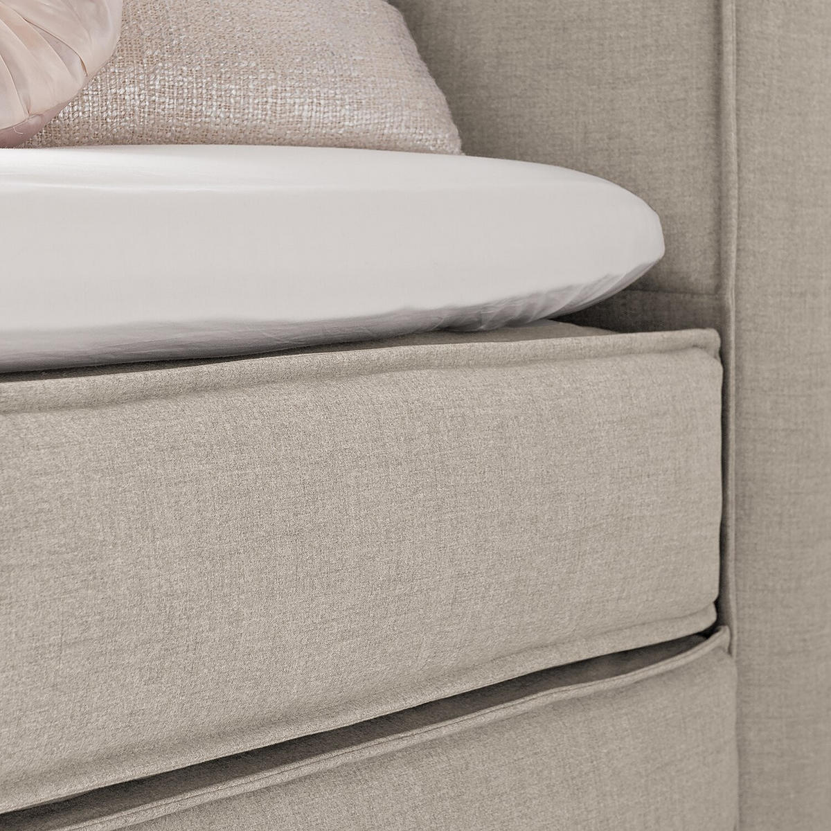 BOXSPRINGBETT 270/220 cm  in Beige  - Beige, Design, Textil (270/220cm) - home24