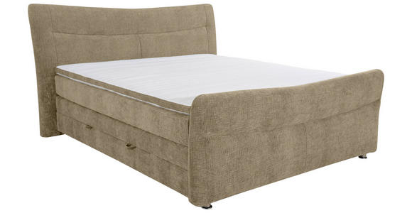 BOXSPRINGBETT  in Hellbraun  - Chromfarben/Hellbraun, KONVENTIONELL, Textil/Metall (160/200cm) - Esposa