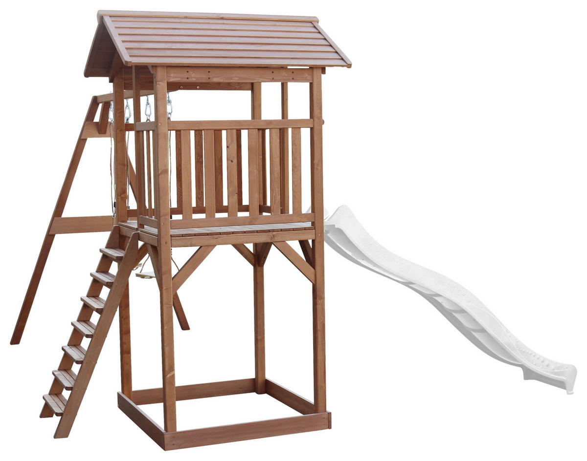 SPIELTURM 356,6/241,9/349 cm  - Weiss/Braun, Konventionell, Holz/Kunststoff (356,6/241,9/349cm)