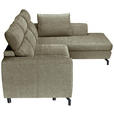 ECKSOFA Olivgrün Chenille  inkl. Zierkissen, Bettkasten, Schlaffunktion, Rücken echt, Kopfteilverstellung, Liegefläche im Originalstoff  - Schwarz/Olivgrün, KONVENTIONELL, Textil/Metall (266/185cm) - Carryhome