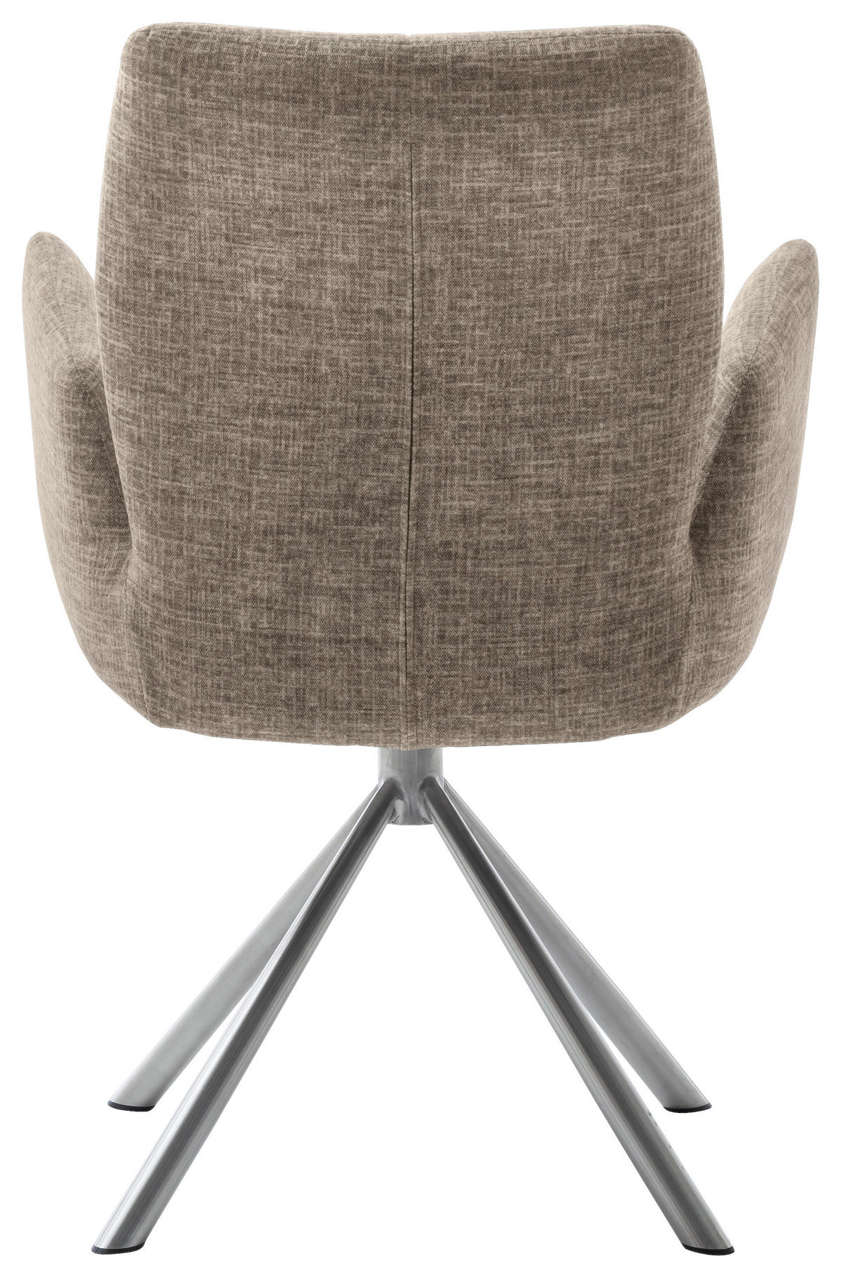 NASLANJAČ, kovina, tekstil barve nerjavečega jekla, barve kapučina  - barve nerjavečega jekla/barve kapučina, Design, kovina/tekstil (60/87/61cm) - Novel