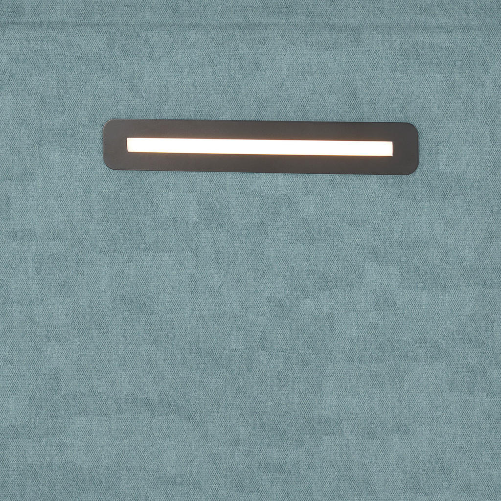 Thumbnail - Moderano Boxbett, Hellblau, Textil, Holzwerkstoff, Buche, massiv, H2, Höhe ca. 15 cm, 100x200 cm, Bettkasten, Beleuchtun...
