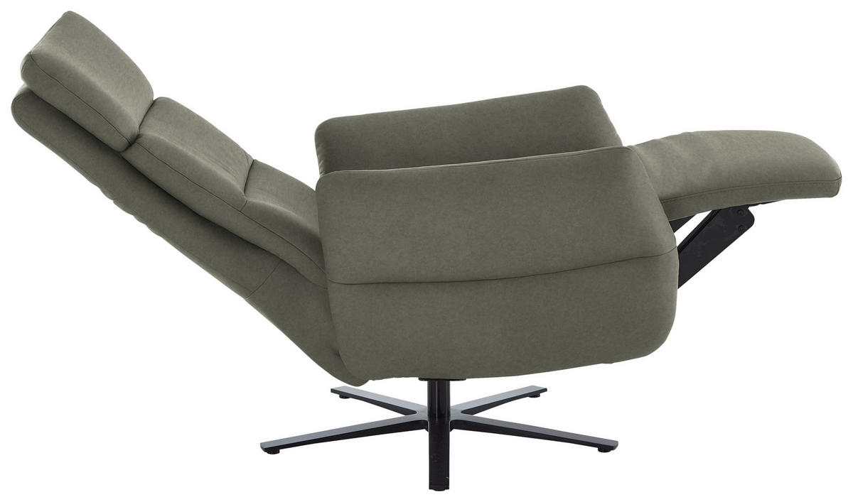 RELAXSESSEL in Leder Grau  - Schwarz/Grau, Design, Leder/Metall (82/119/85cm) - Dieter Knoll