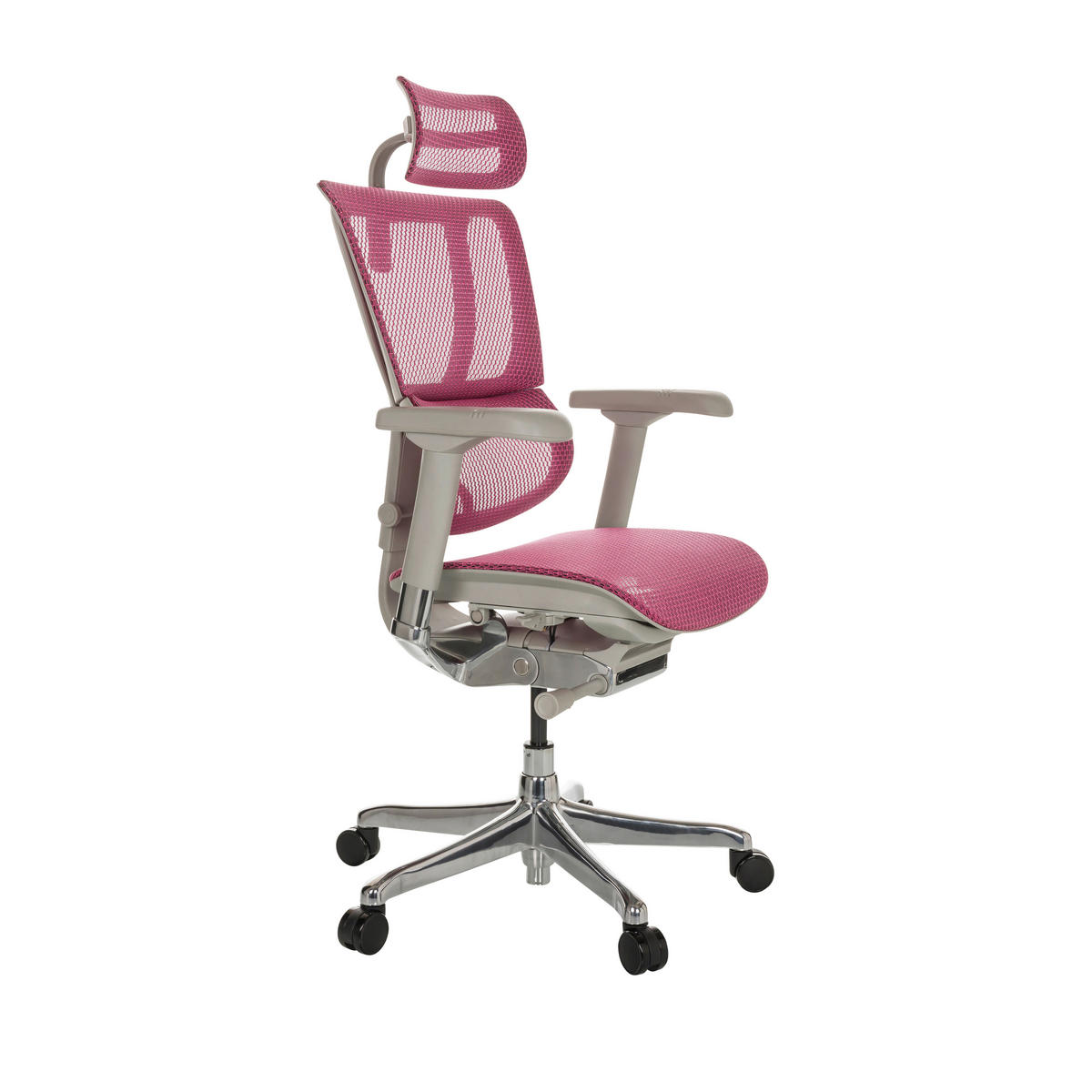 DREHSTUHL Netz Rosa  - Beige/Silberfarben, Basics, Kunststoff/Textil (69/116-138/66cm) - MID.YOU