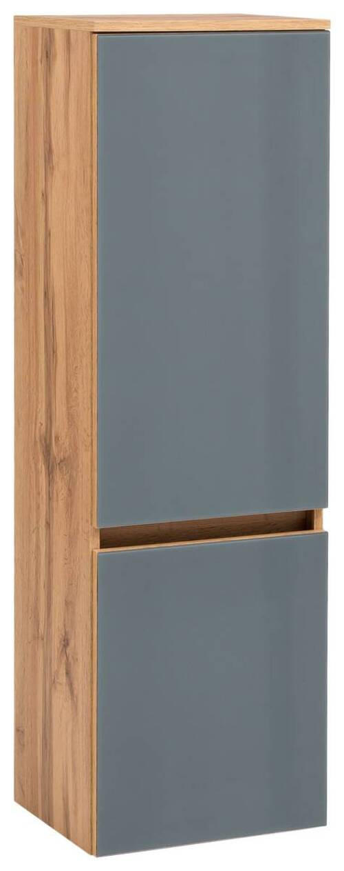 MIDISCHRANK 40/130/35 cm  - Eichefarben/Silberfarben, Konventionell, Glas/Holzwerkstoff (40/130/35cm) - Held