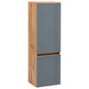 MIDISCHRANK 40/130/35 cm  - Eichefarben/Silberfarben, Konventionell, Glas/Holzwerkstoff (40/130/35cm) - Held