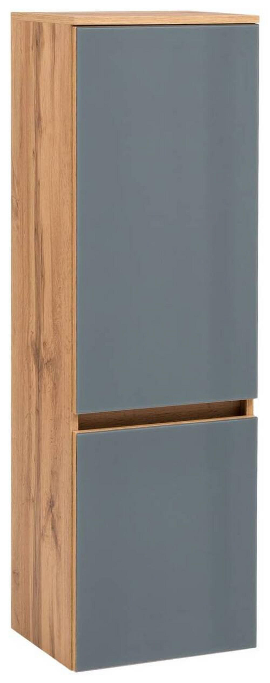 MIDISCHRANK 40/130/35 cm  - Eichefarben/Silberfarben, Konventionell, Glas/Holzwerkstoff (40/130/35cm) - Held