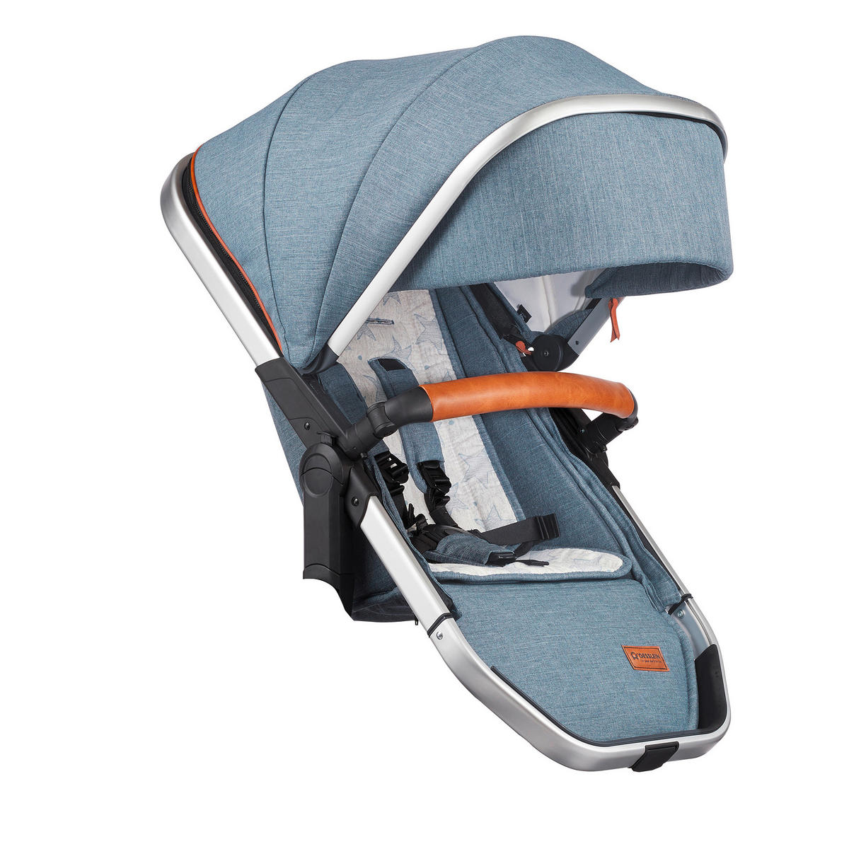 KINDERWAGENSET FX4 Life  - Blau/Cognac, Basics, Textil/Metall (57/129/100cm) - Gesslein