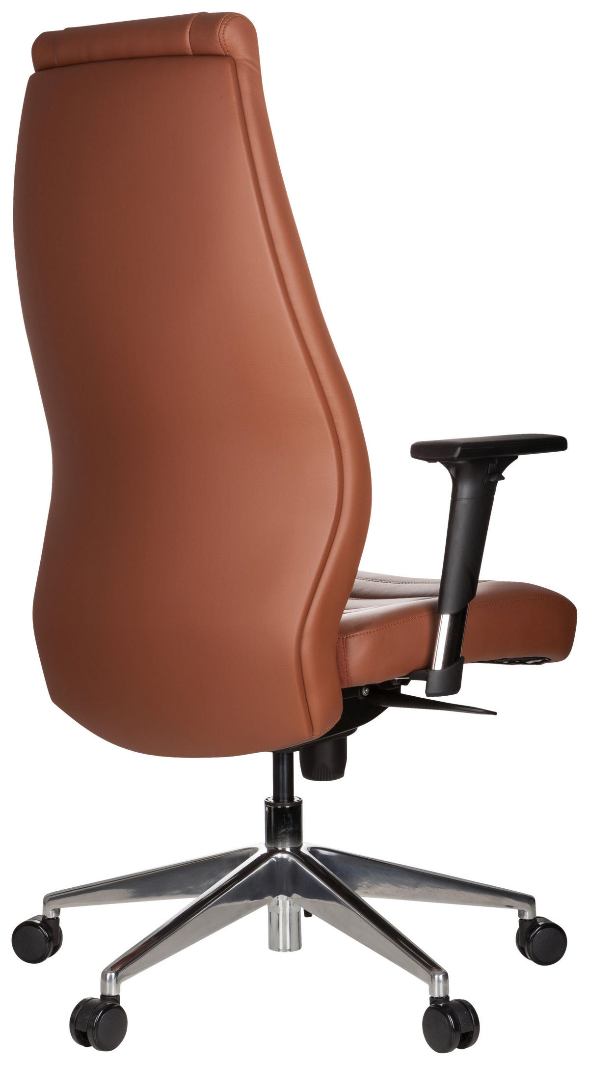 CHEFSESSEL  in Lederlook Braun  - Silberfarben/Braun, Basics, Kunststoff/Textil (65/133/65cm) - MID.YOU