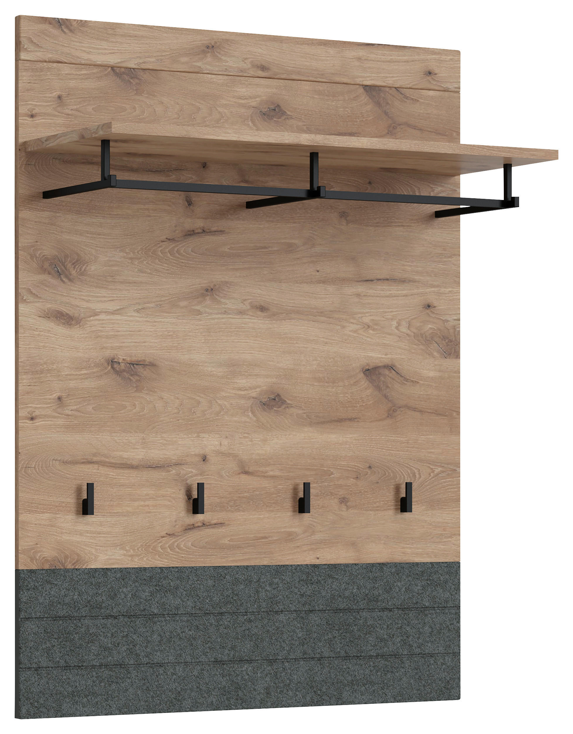 GARDEROBNI PANEL - temno siva/barve hrasta, Design, leseni material (80/107/31cm) - Carryhome