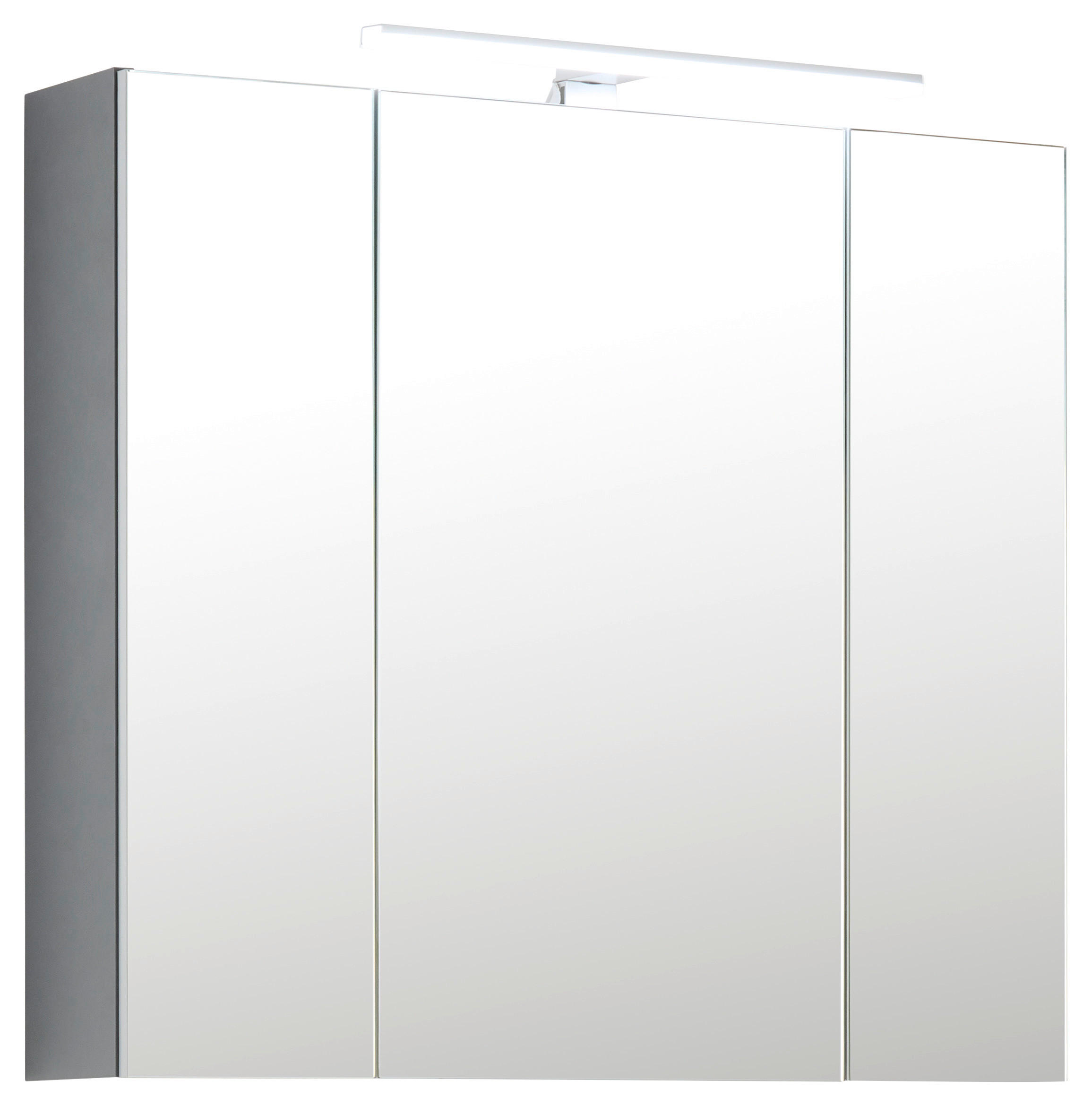 SPIEGELSCHRANK 80/74,4/16 cm  - Anthrazit, Basics, Glas/Holzwerkstoff (80/74,4/16cm) - home24