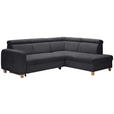 ECKSOFA in Samt Graphitfarben  - Graphitfarben, Design, Holz/Textil (261/206cm) - Venda