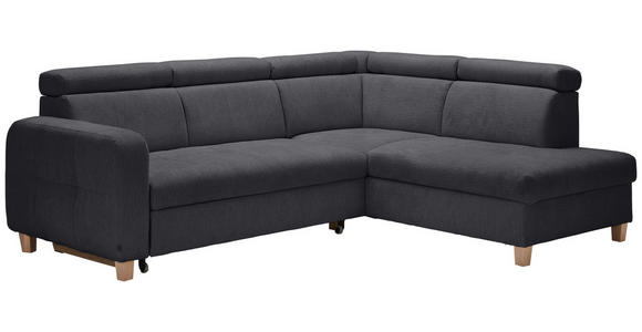 ECKSOFA in Samt Graphitfarben - Graphitfarben, Design, Holz/Textil (261/206cm) - Venda
