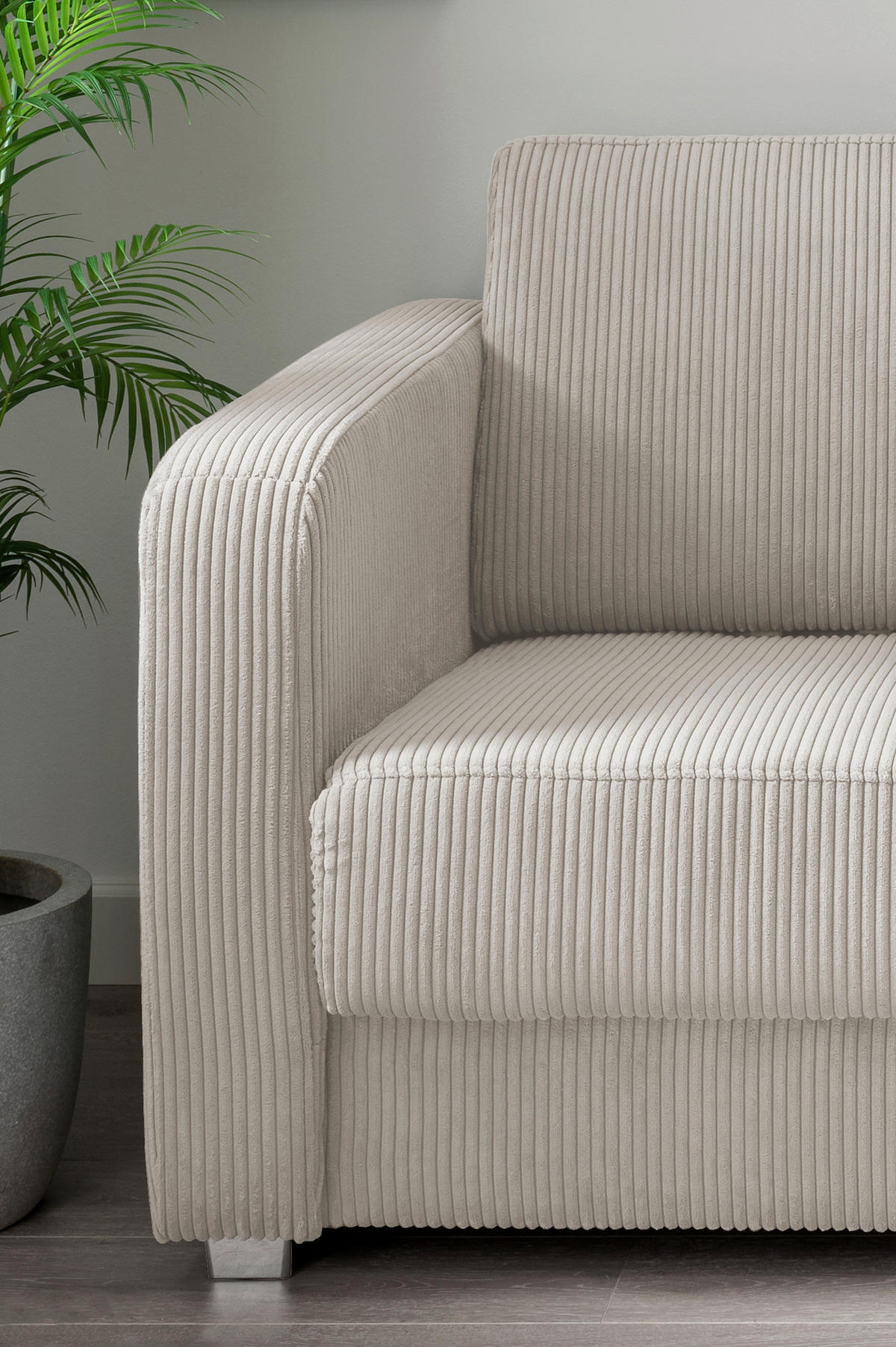 SCHLAFSOFA in Textil Beige  - Chromfarben/Beige, Basics, Kunststoff/Textil (159/88/87cm) - Livetastic
