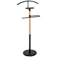 HERRENDIENER Schwarz, Buchefarben  - Buchefarben/Schwarz, Basics, Holz/Metall (47/112/29cm)